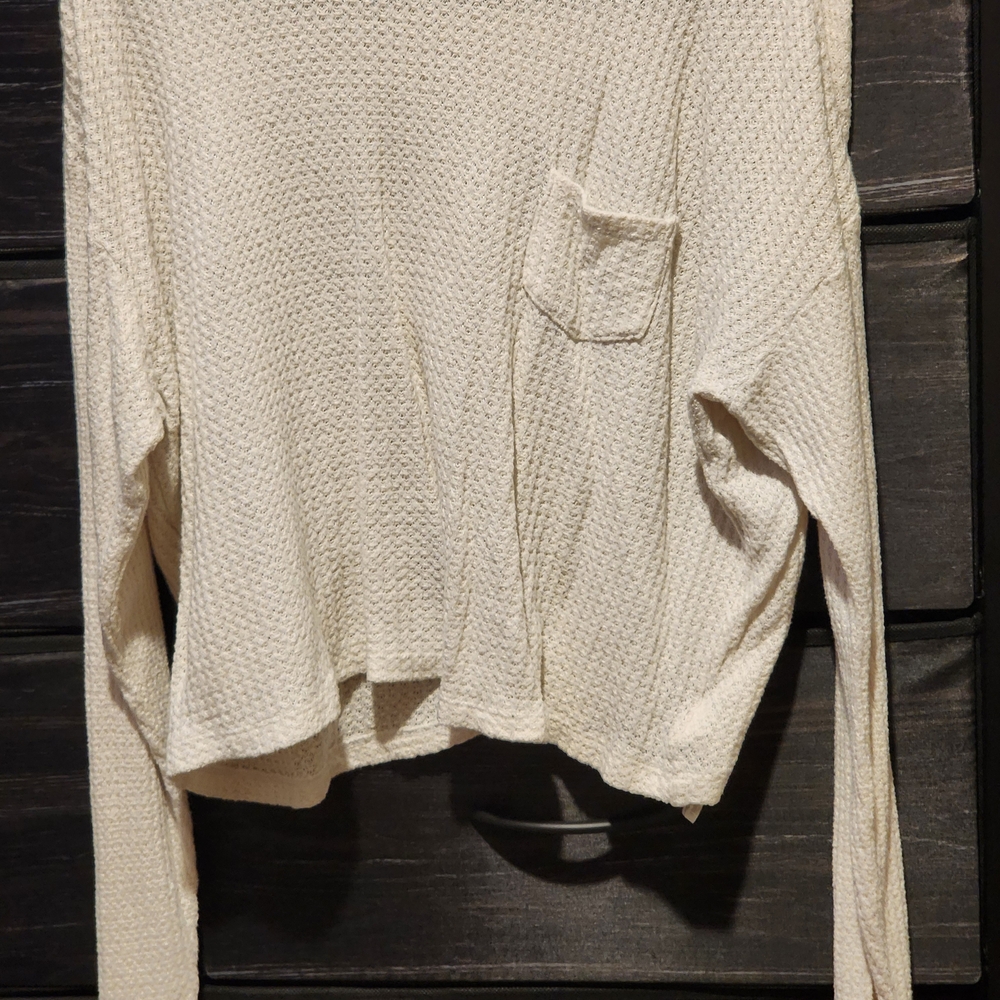 Old Navy Cream Textured Knit Crop Top